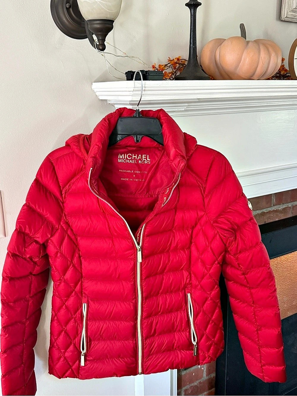 Michael Kors Packable Down Fill Jacket Women's Red Small